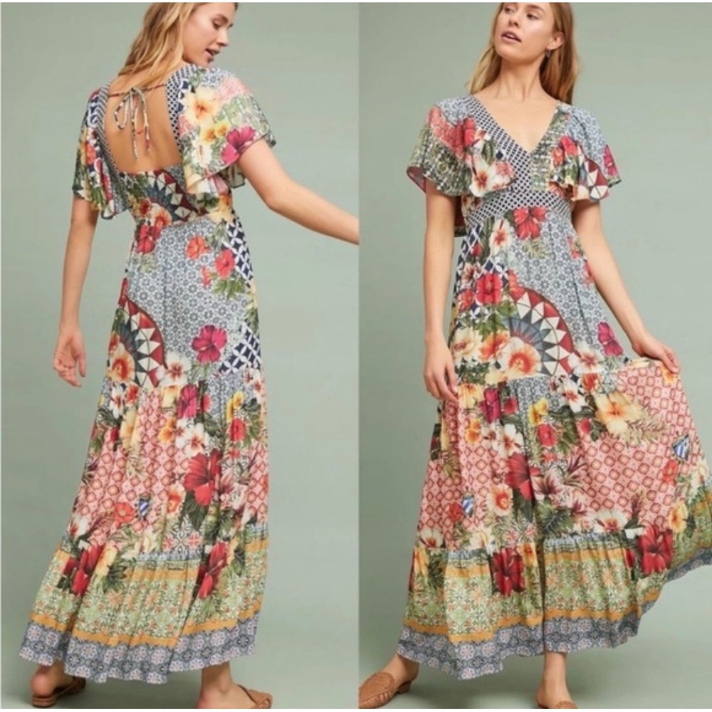 Farm Rio Helja Maxi‎ Dress Women's boho dress size XS